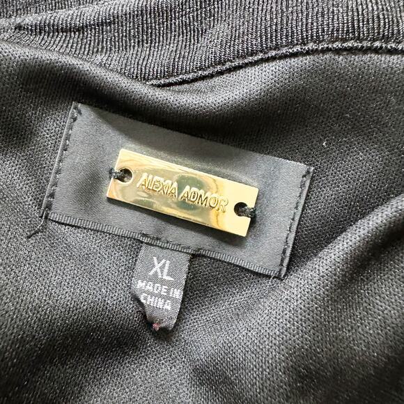 Alexa Admor Rosalie Long Sleeve Draped Shift Dress Black Whimsigoth sz XL FLAW - Picture 8 of 12